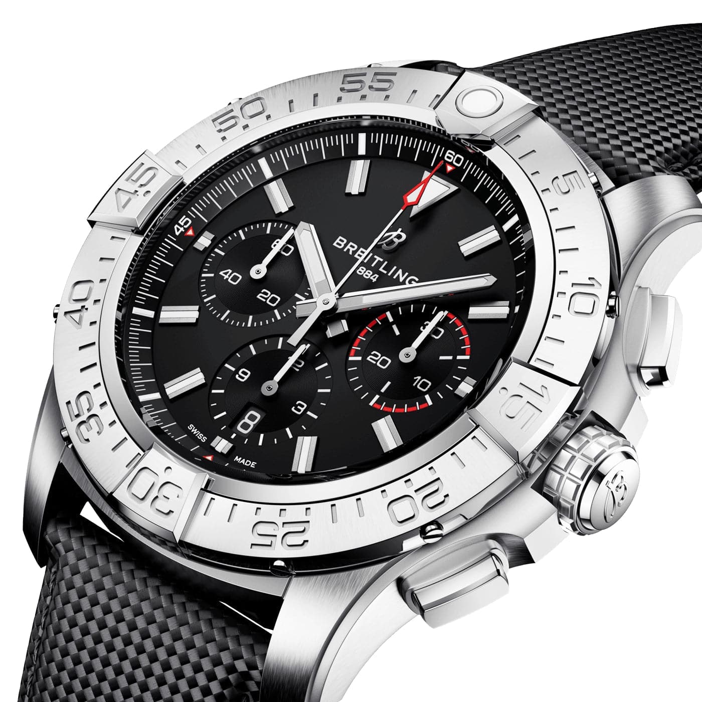 Super Avenger Chronograph 46mm Titanium Black Dial Strap Watch - Image 2