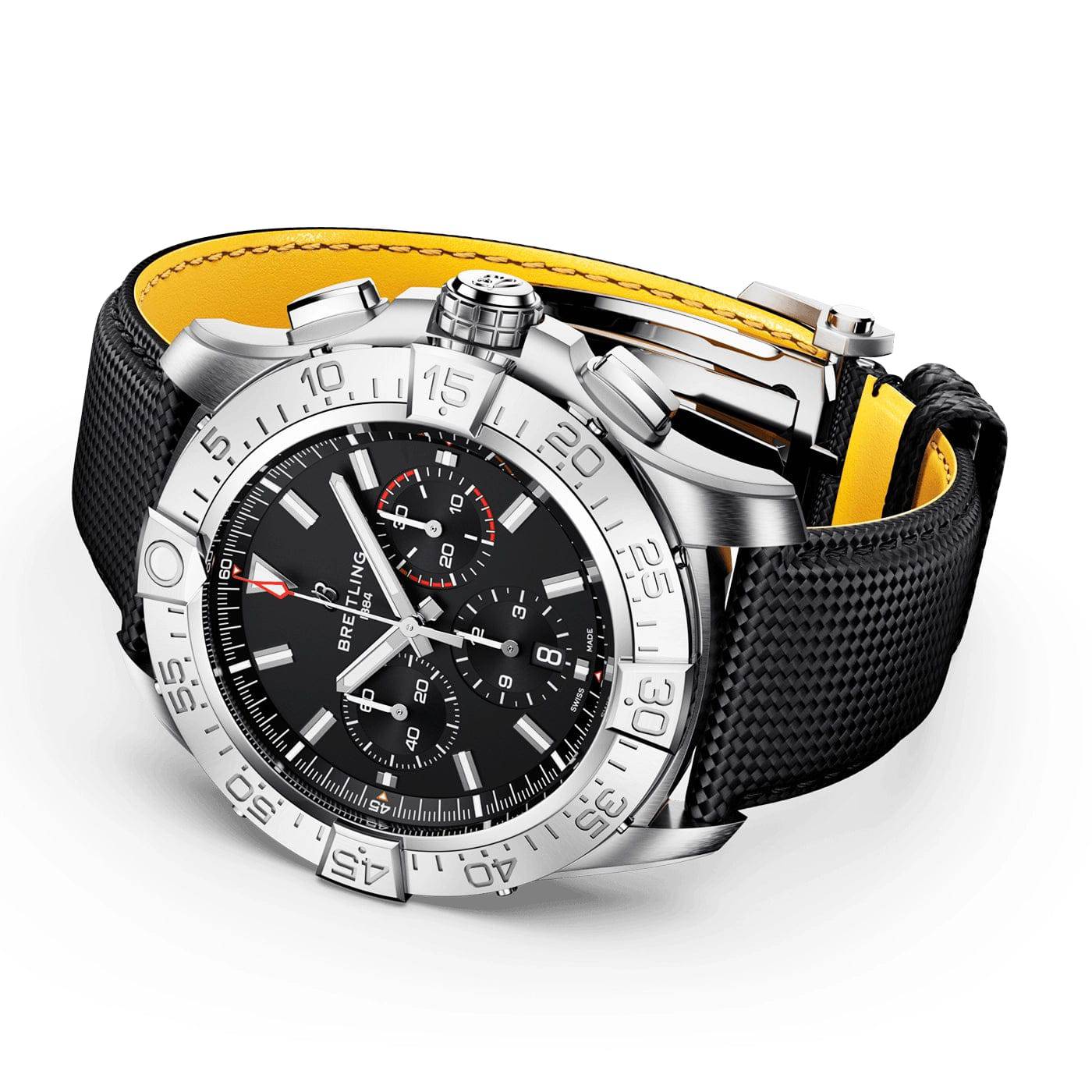 Super Avenger Chronograph 46mm Titanium Black Dial Strap Watch - Image 3