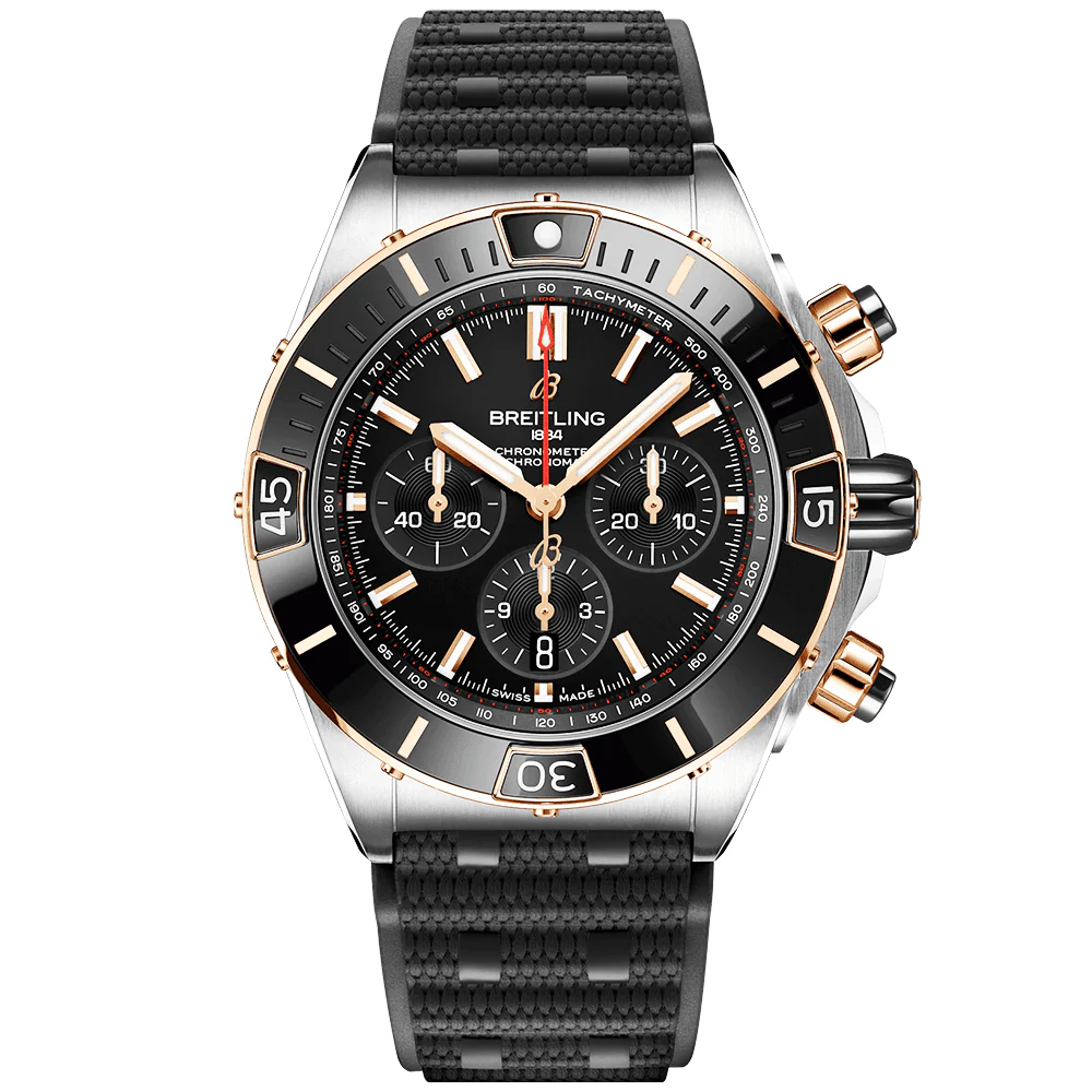 Super Chronomat 44mm Two-Tone Black Dial & Ceramic Bezel Men's Strap Watch - Image 3