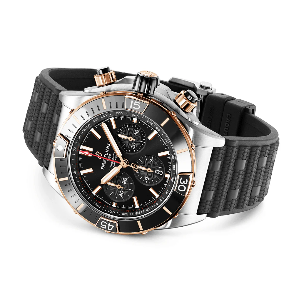 Super Chronomat 44mm Two-Tone Black Dial & Ceramic Bezel Men's Strap Watch - Image 4