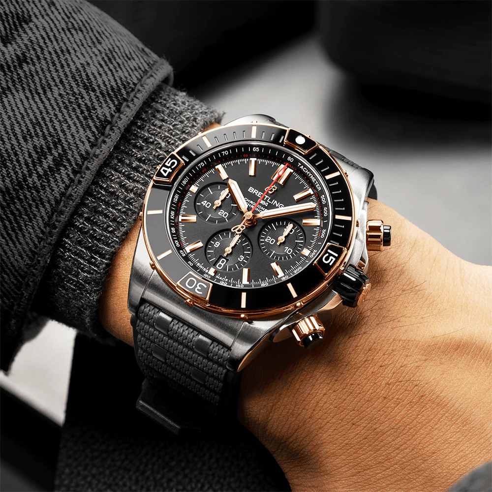 Super Chronomat 44mm Two-Tone Black Dial & Ceramic Bezel Men's Strap Watch - Image 6