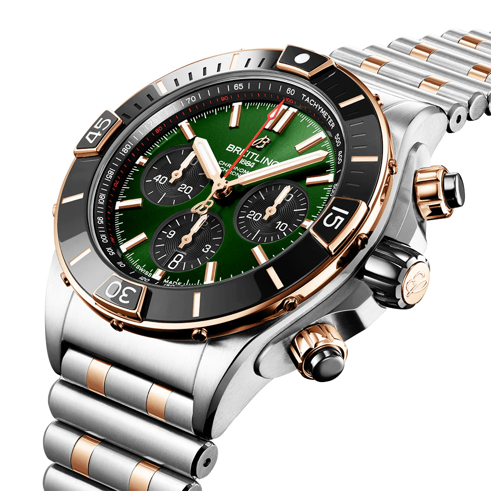 Super Chronomat 44mm Two-Tone Green Dial Men's Automatic Watch - Image 2