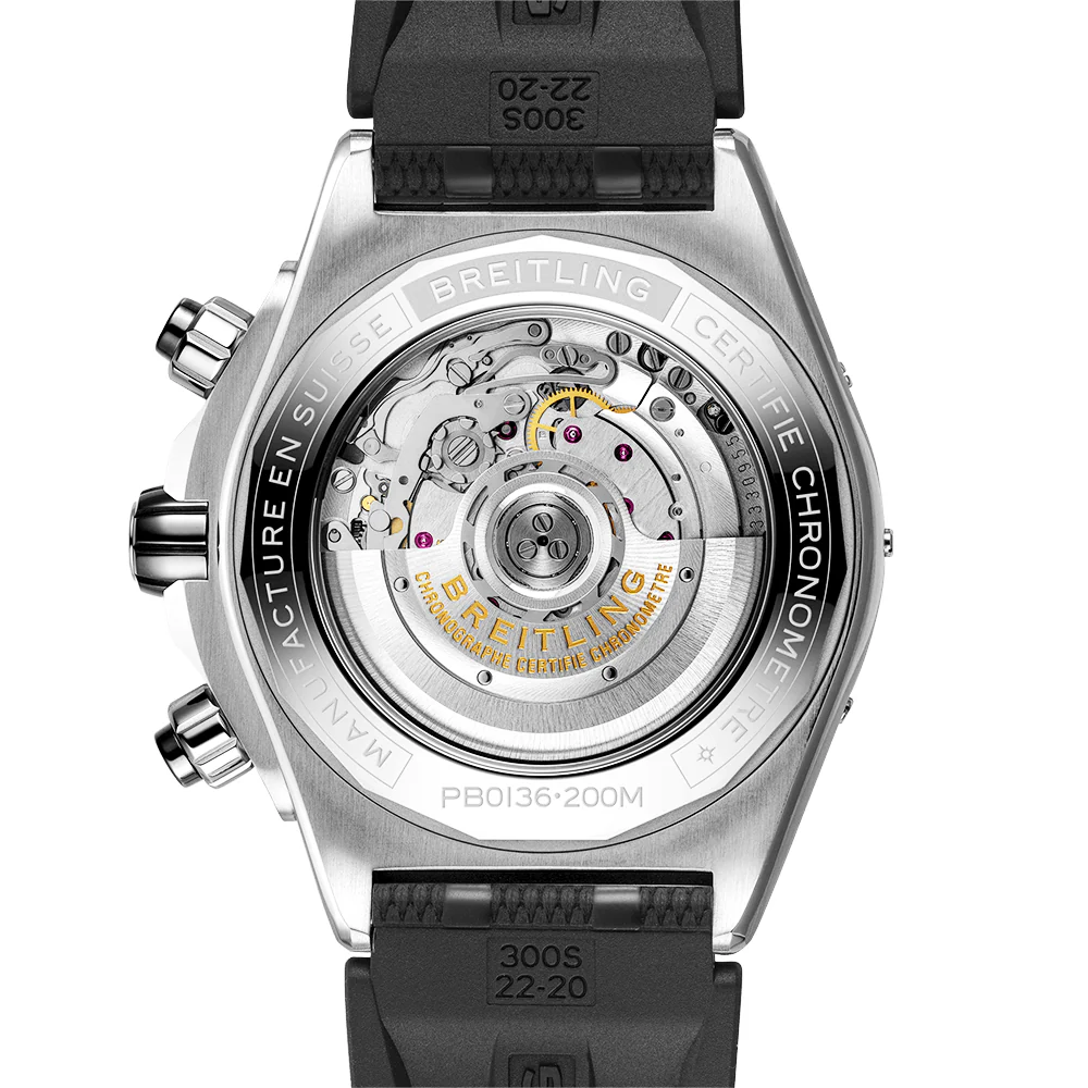 Super Chronomat Steel & Platinum 44mm Ice Blue Dial Strap Watch - Image 4
