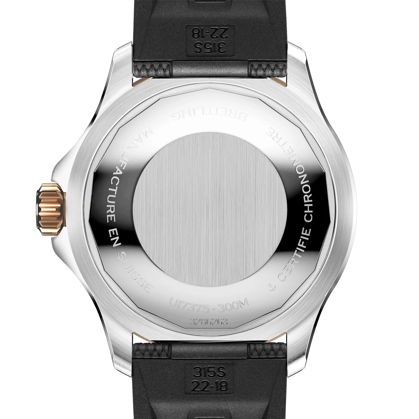 Superocean 42mm Steel & 18ct Rose Gold Rubber Strap Watch - Image 4