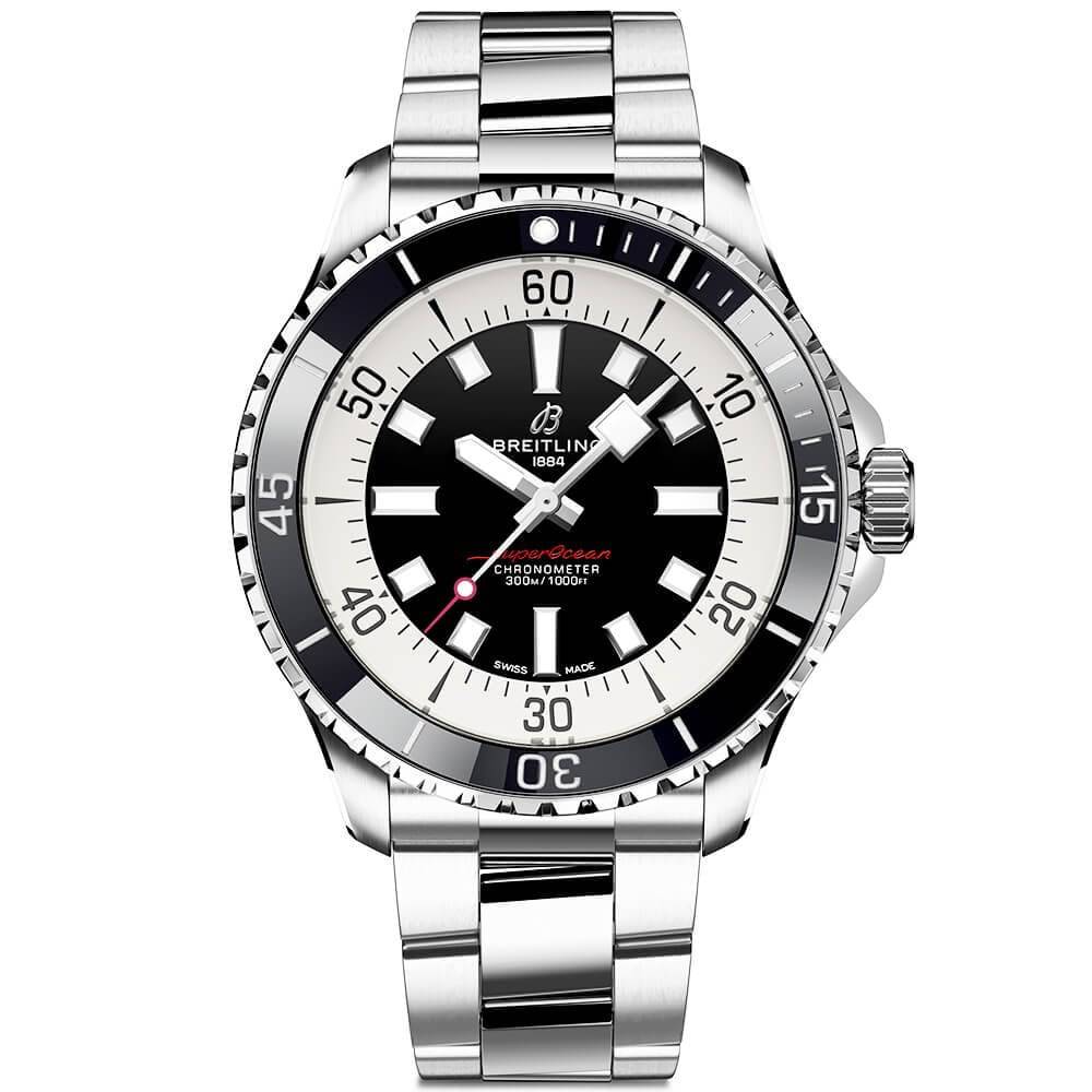 Superocean 44mm Black Dial Men's Automatic Bracelet Watch - Image 2