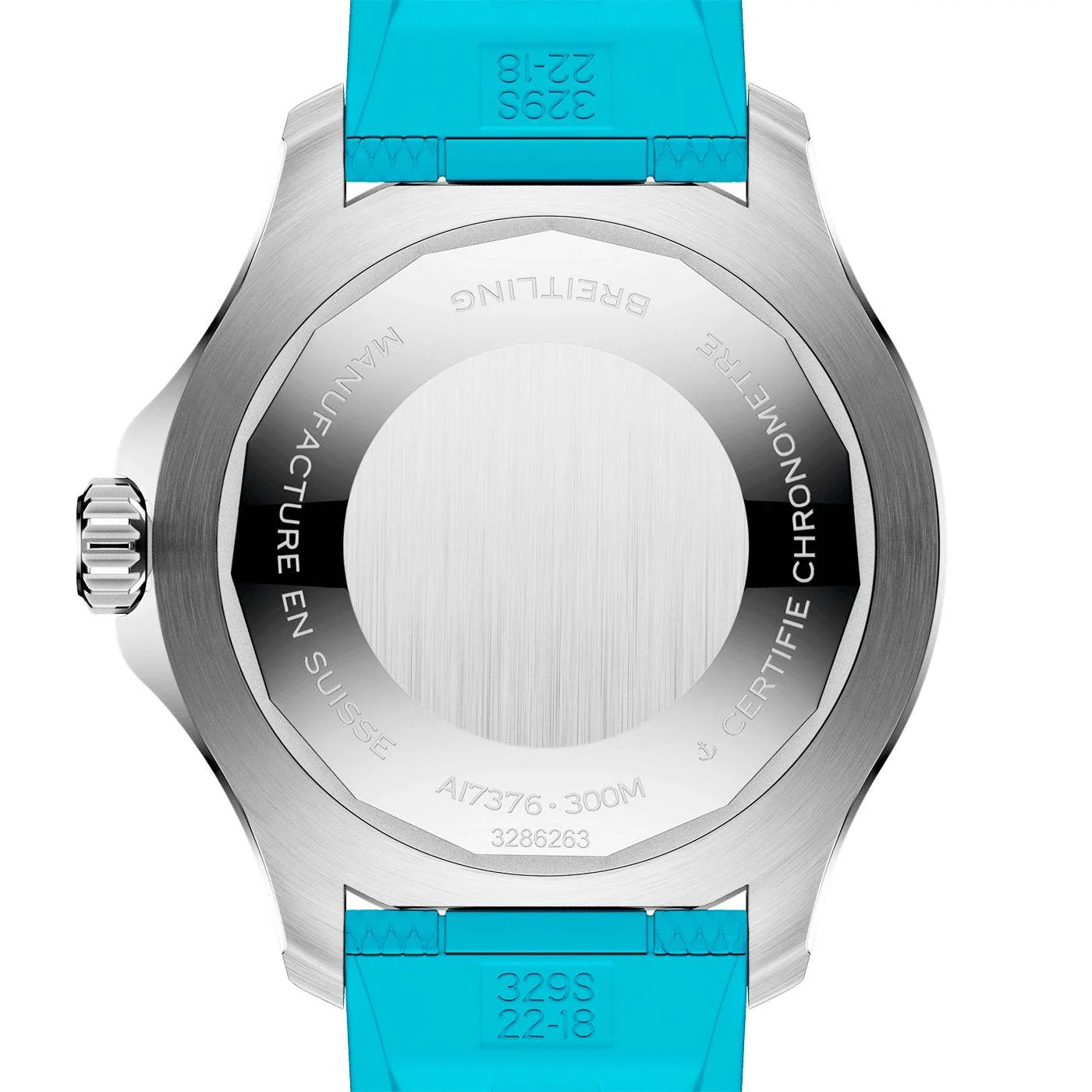 Superocean 44mm Turquoise Dial Men's Automatic Rubber Strap Watch - Image 3