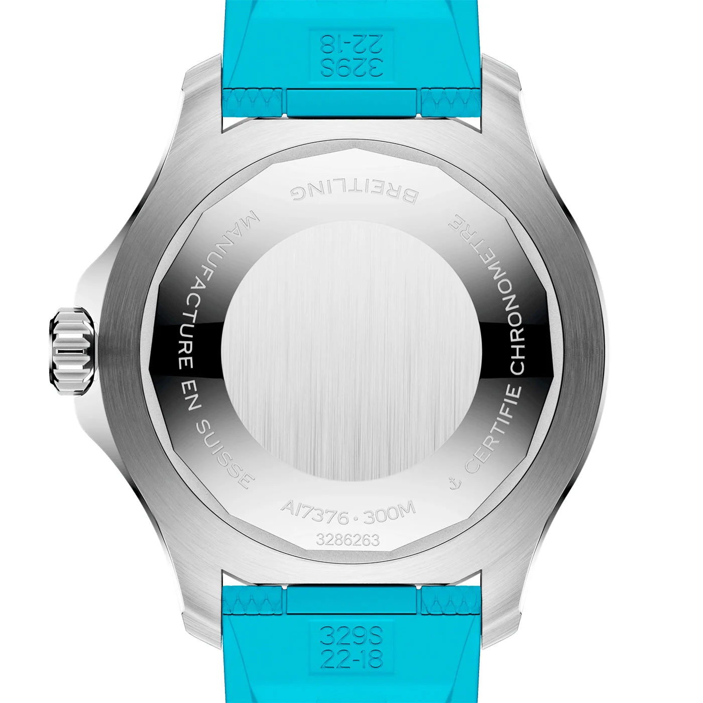 Superocean 44mm Turquoise Dial Men's Automatic Rubber Strap Watch - Image 5