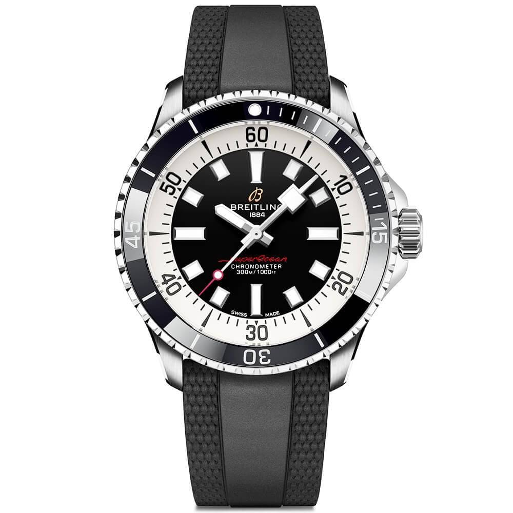 Superocean 42mm Black Dial Men's Automatic Strap Watch - Image 2