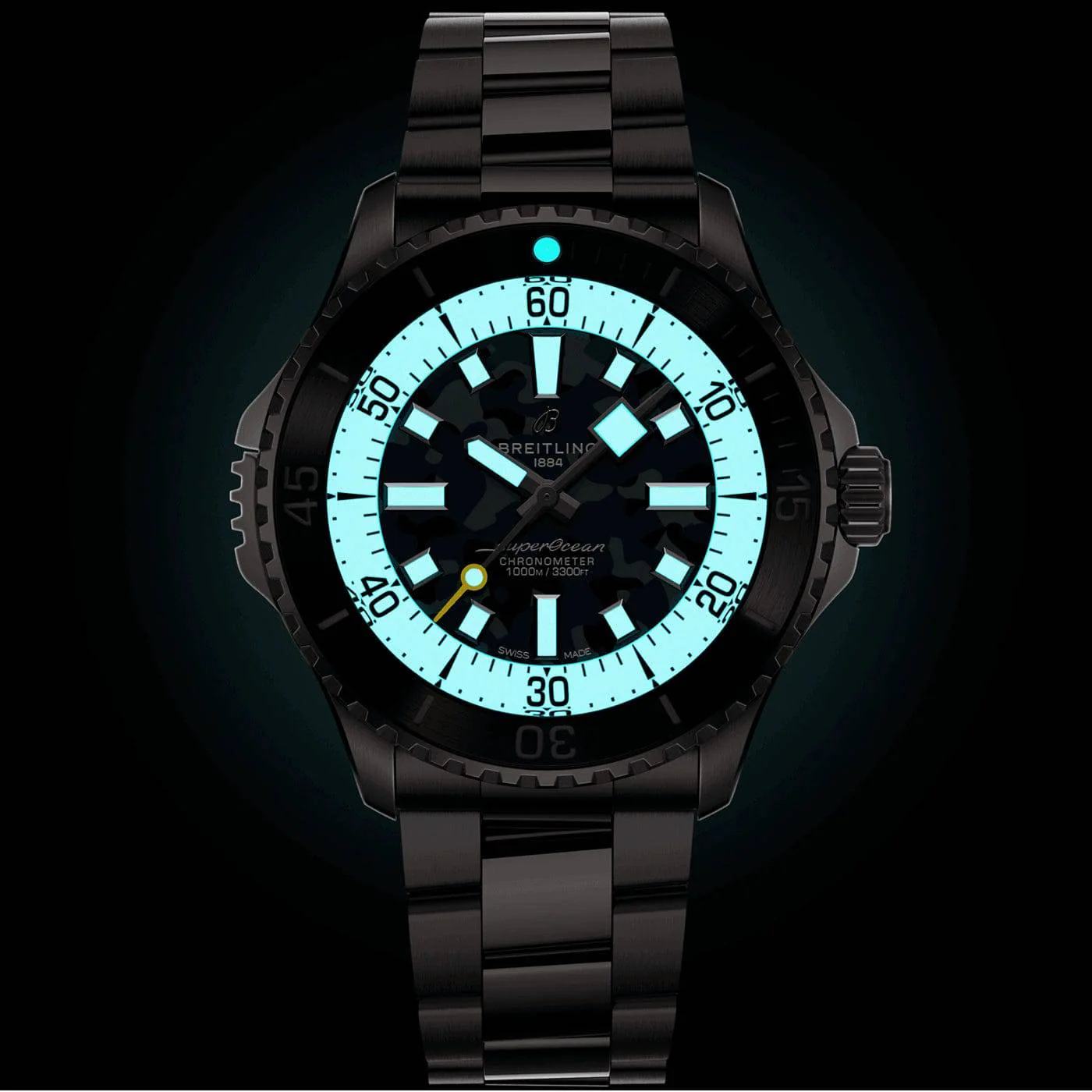 Superocean Super Diver 46mm Grey Camo Dial Bracelet Watch - Image 2