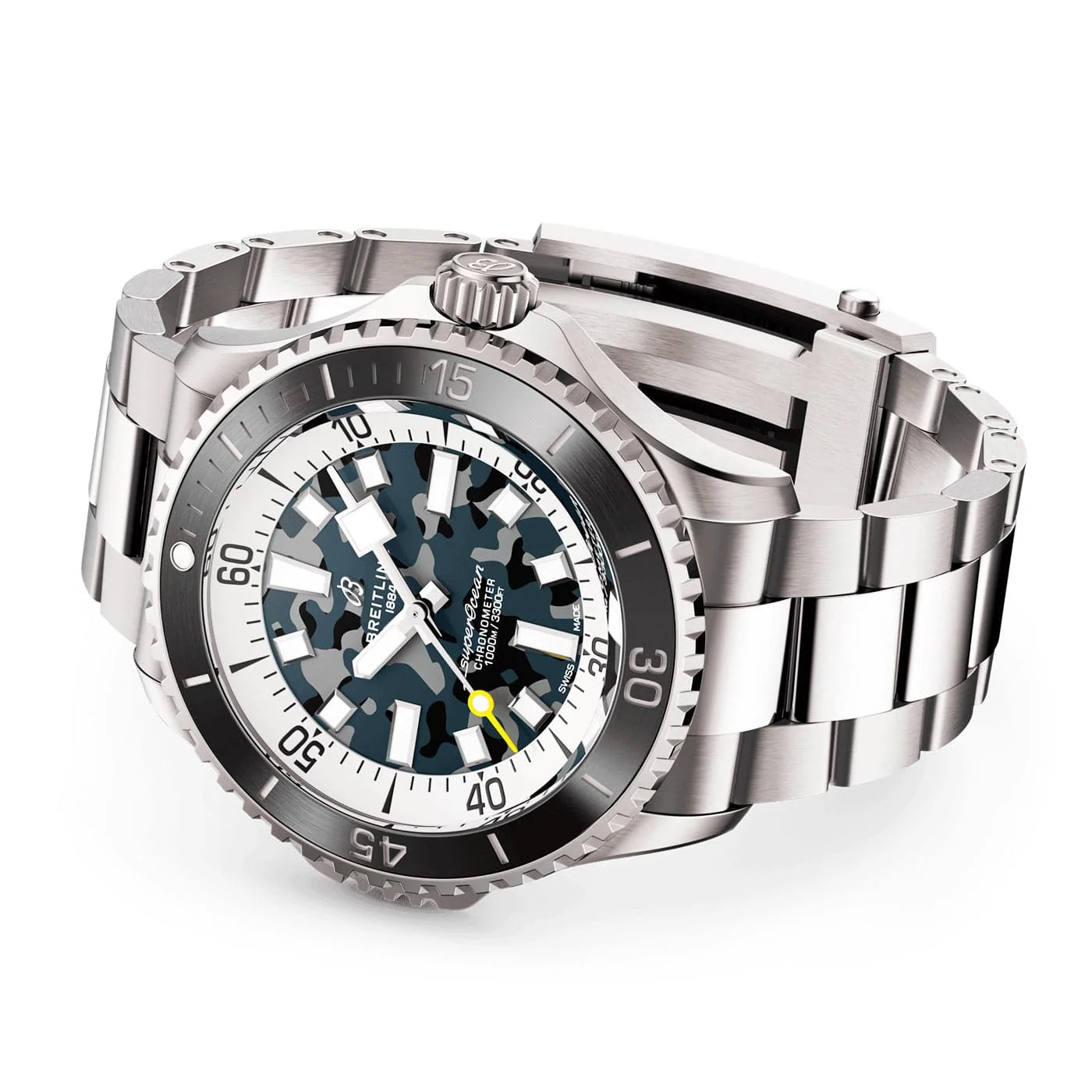 Superocean Super Diver 46mm Grey Camo Dial Bracelet Watch - Image 3
