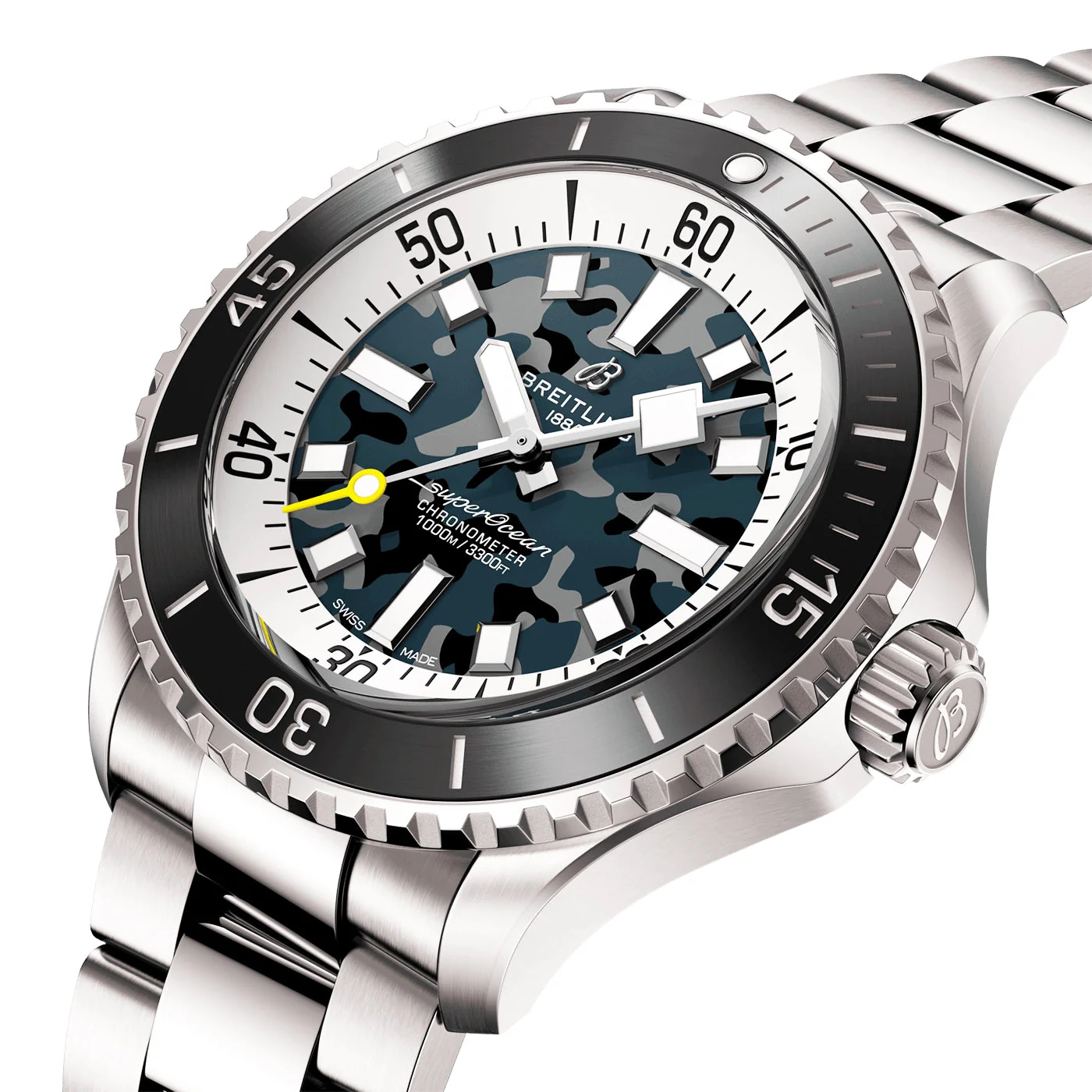 Superocean Super Diver 46mm Grey Camo Dial Bracelet Watch - Image 5