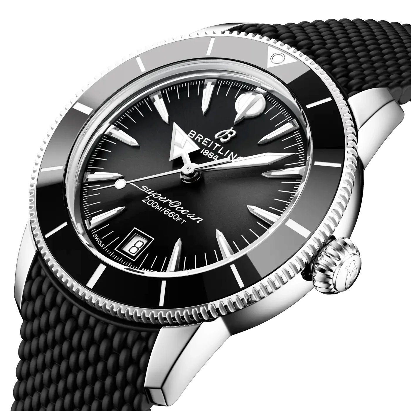 Superocean Heritage B31 40mm Black Dial Rubber Strap Watch - Image 2