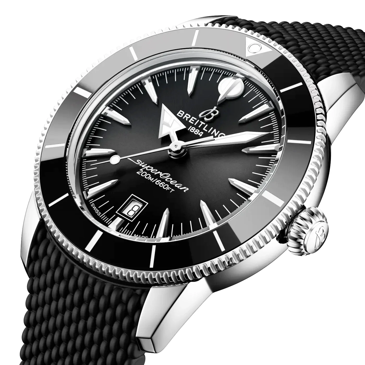 Superocean Heritage B31 42mm Black Dial Rubber Strap Watch - Image 2