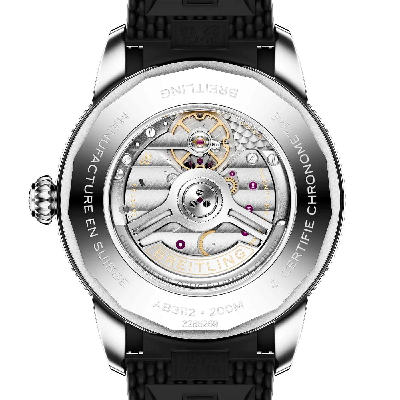 Superocean Heritage B31 42mm Black Dial Rubber Strap Watch - Image 3