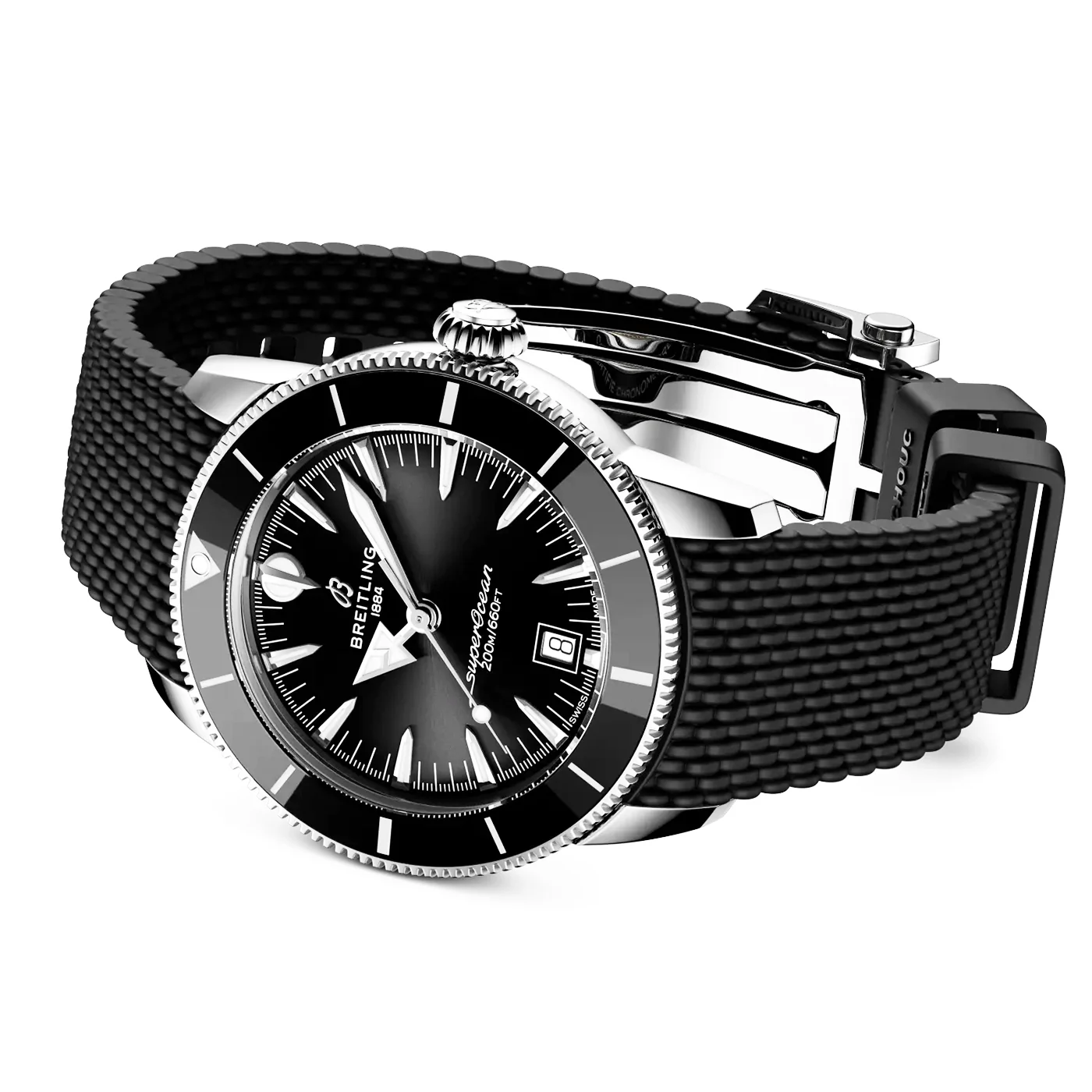 Superocean Heritage B31 44mm Black Dial Rubber Strap Watch - Image 3