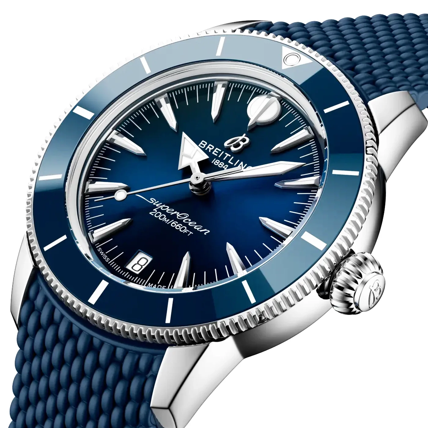 Superocean Heritage 36mm Blue Dial Rubber Strap Watch - Image 2