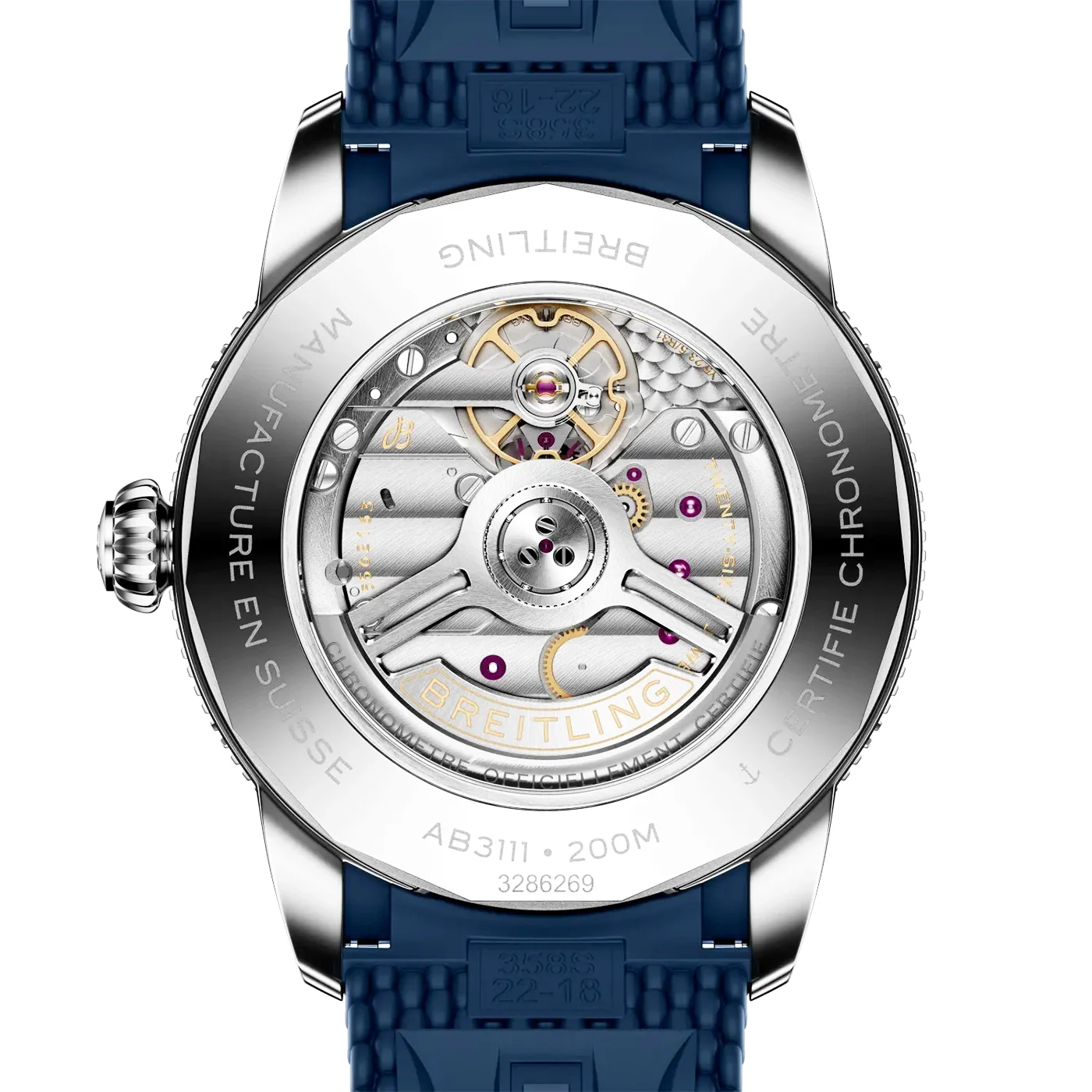Superocean Heritage B31 42mm Blue Dial Rubber Strap Watch - Image 4