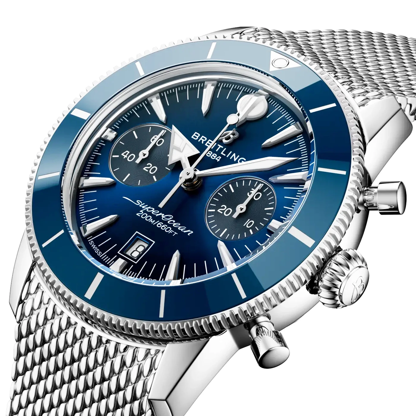 Superocean Heritage Chronograph 42mm Blue Dial Bracelet Watch - Image 2