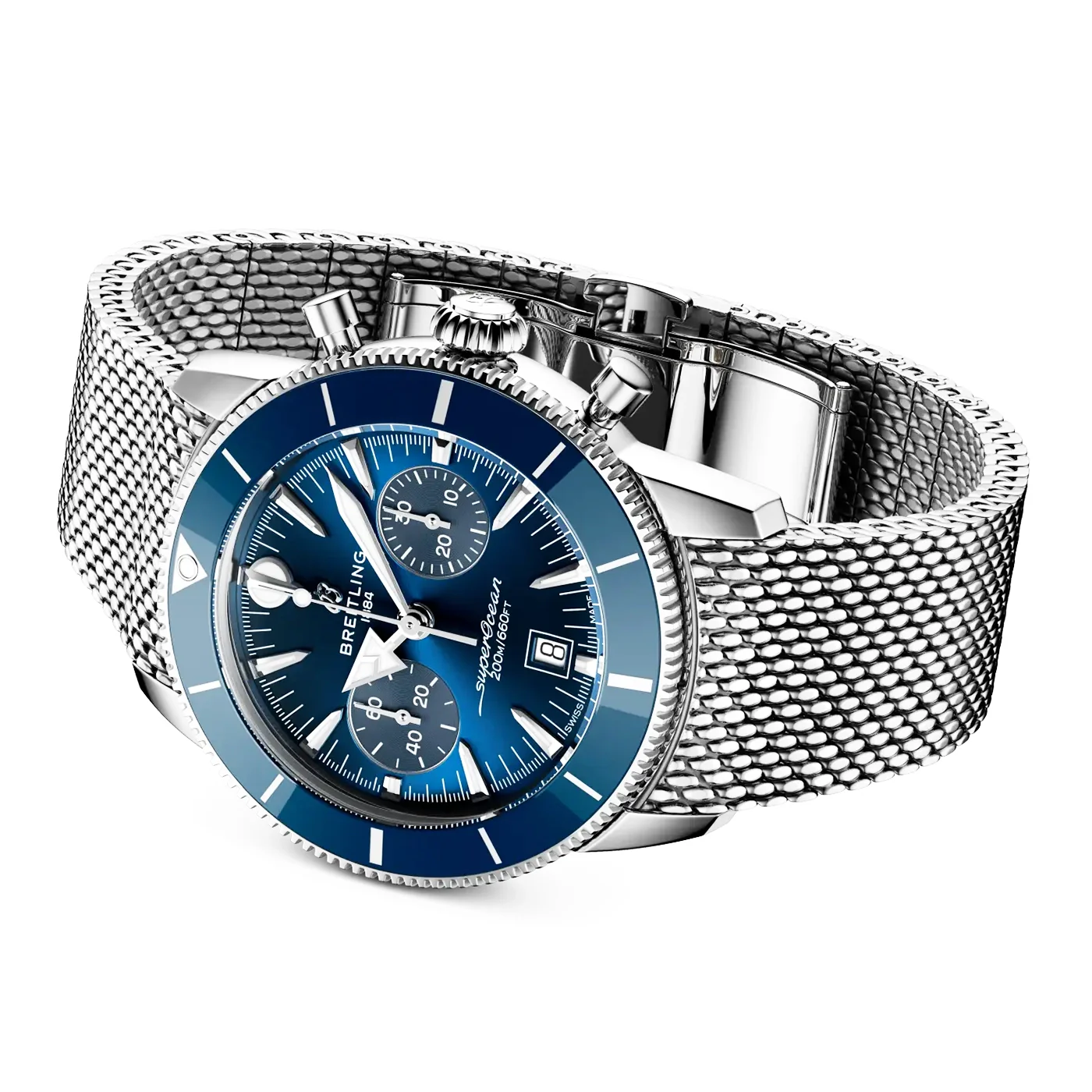 Superocean Heritage Chronograph 42mm Blue Dial Bracelet Watch - Image 3