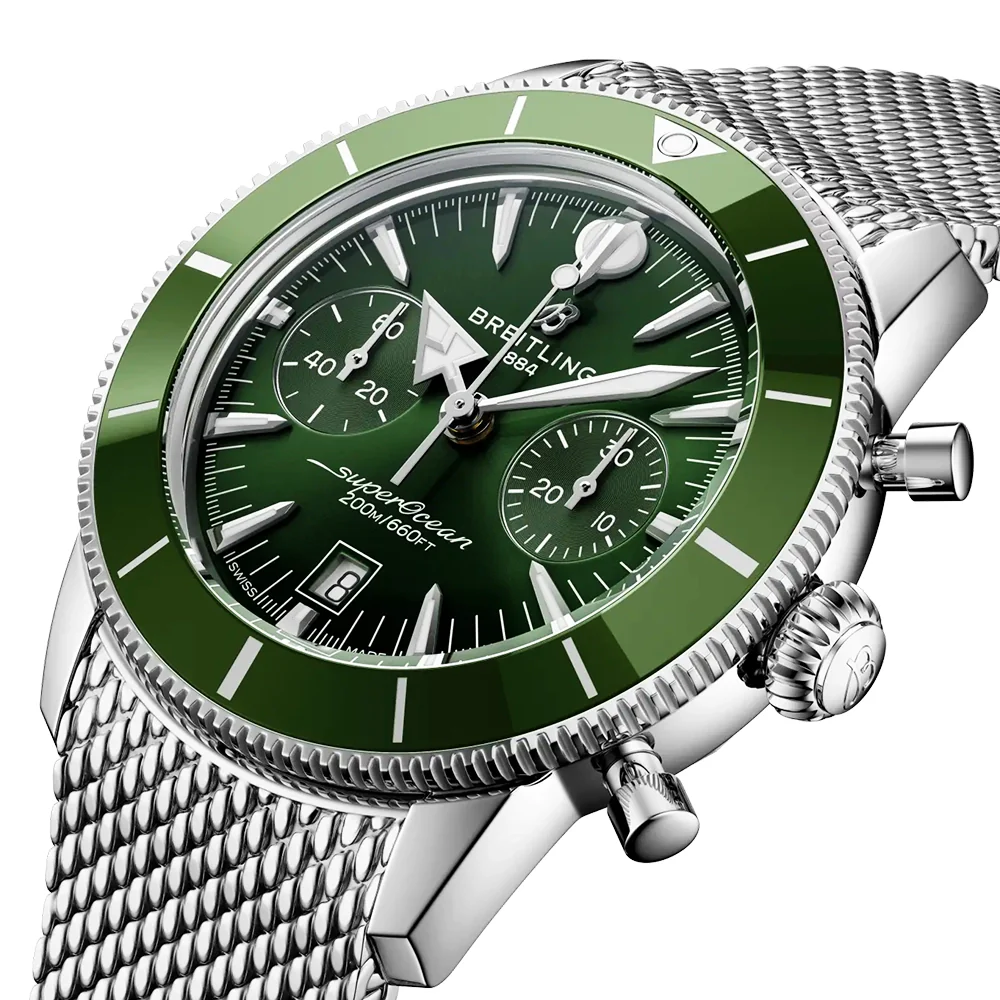 Superocean Heritage Chronograph 42mm Green Dial Bracelet Watch - Image 2
