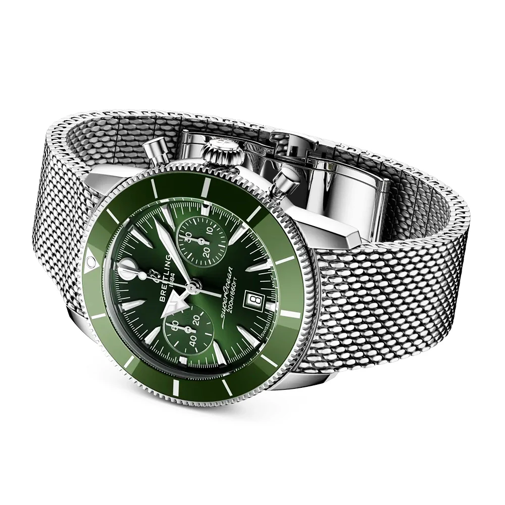 Superocean Heritage Chronograph 42mm Green Dial Bracelet Watch - Image 3