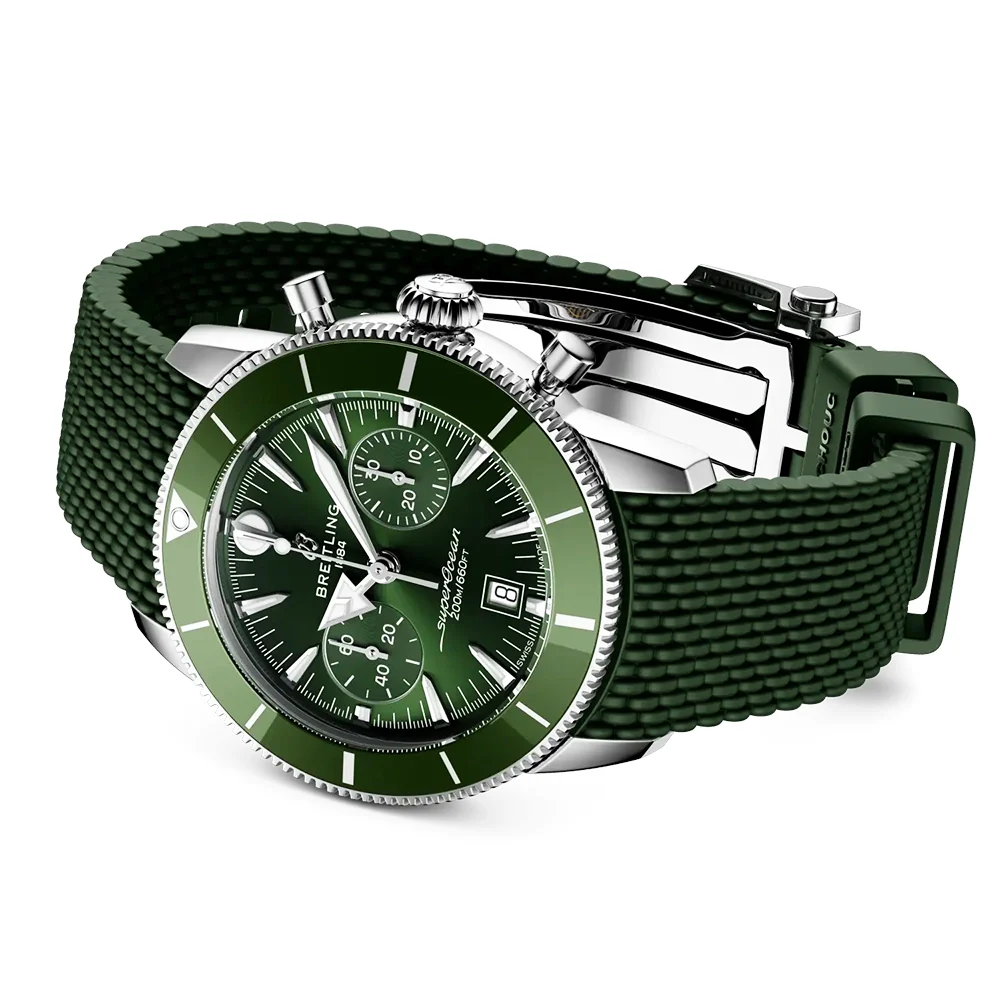 Superocean Heritage Chronograph 42mm Green Dial Strap Watch - Image 3
