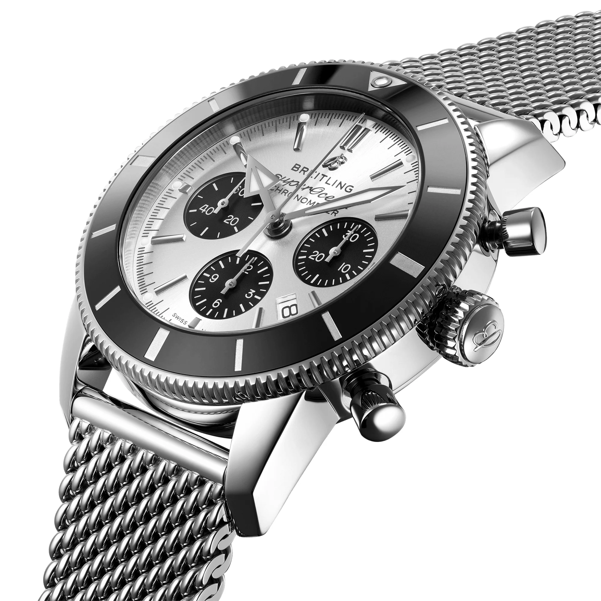 Superocean Heritage Chronograph 44mm Silver Dial Bracelet Watch - Image 2