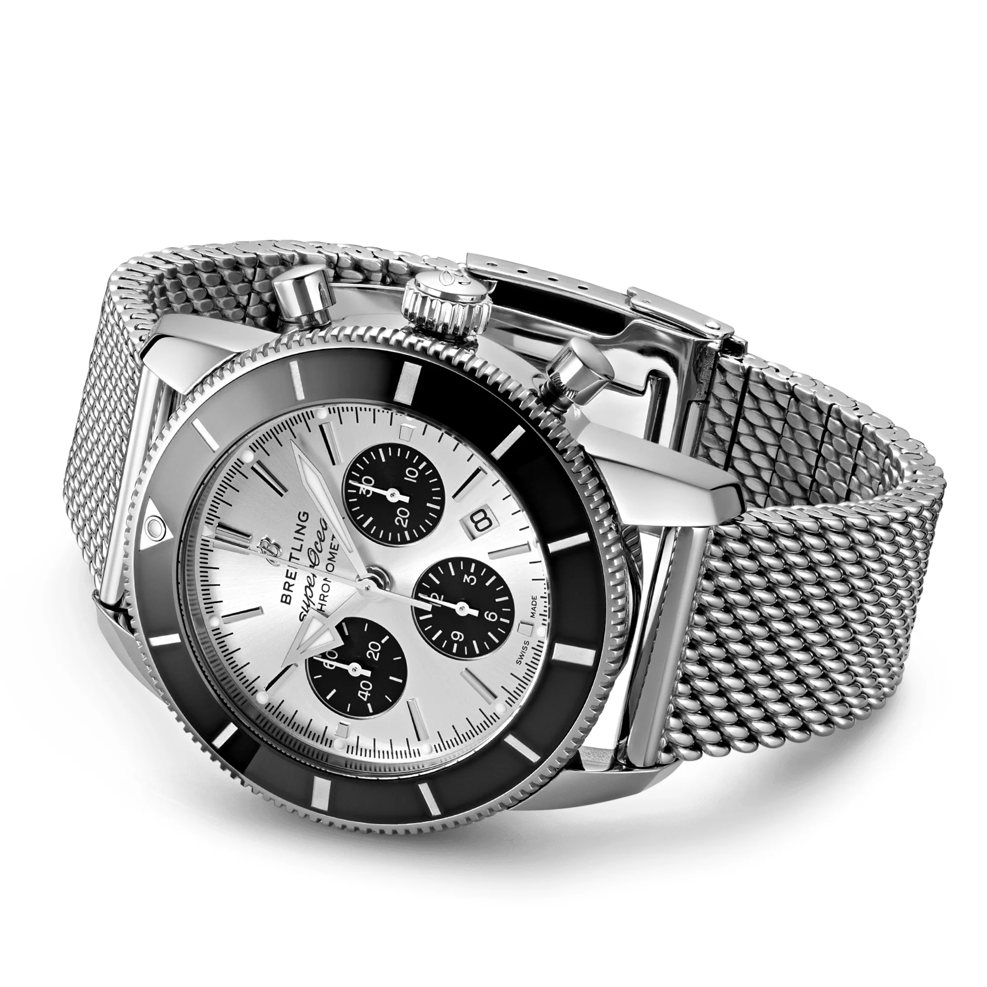 Superocean Heritage Chronograph 44mm Silver Dial Bracelet Watch - Image 3