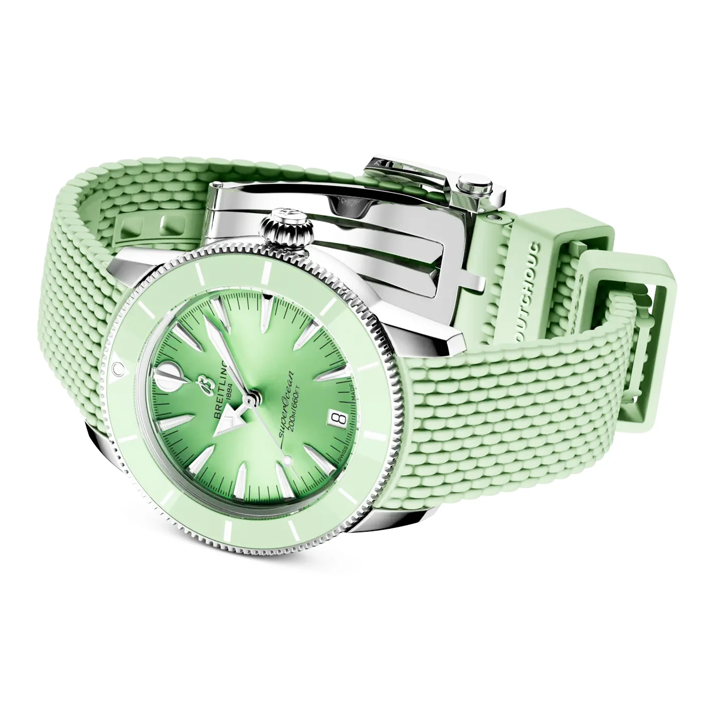 Superocean Heritage 36mm Mint Green Dial Rubber Strap Watch - Image 3
