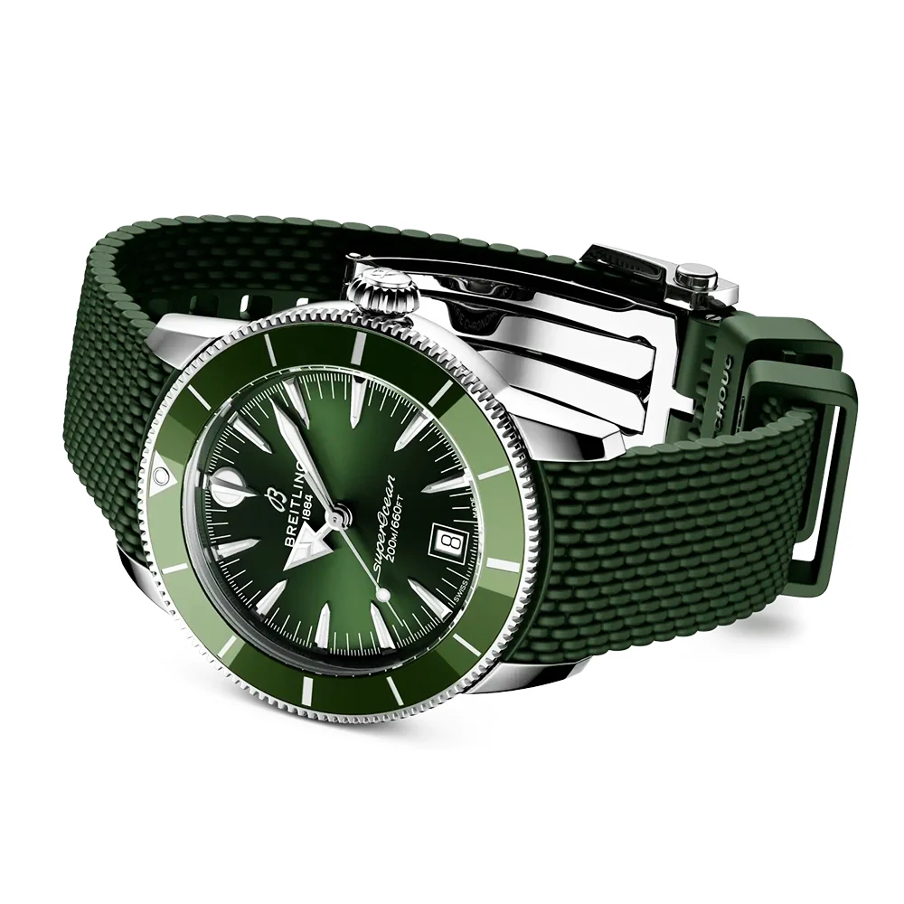 Superocean Heritage B31 40mm Green Dial Rubber Strap Watch - Image 3