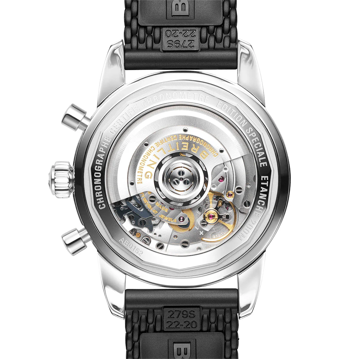 Superocean Heritage II 44mm Silver/Black Dial Rubber Strap Watch - Image 4