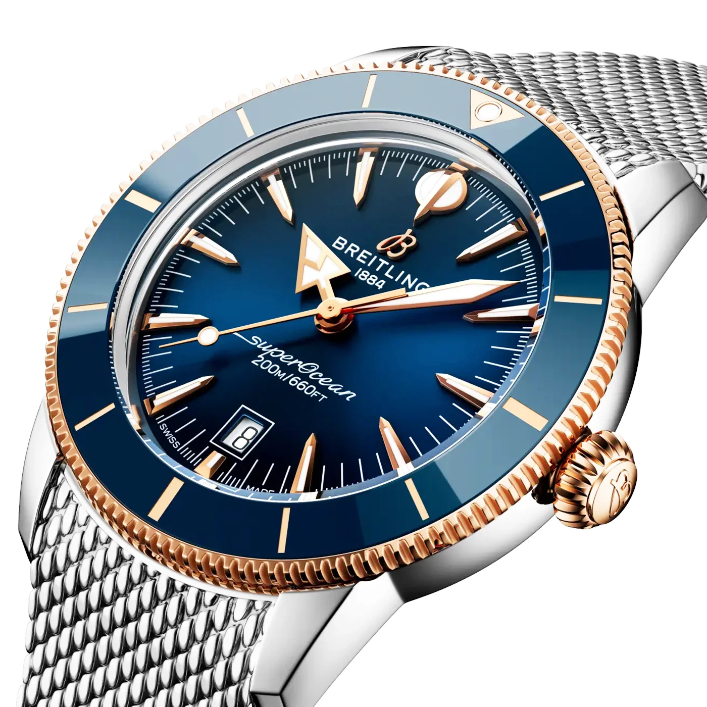 Superocean Heritage B31 44mm Two-Tone Blue Dial Bracelet Watch - Image 2