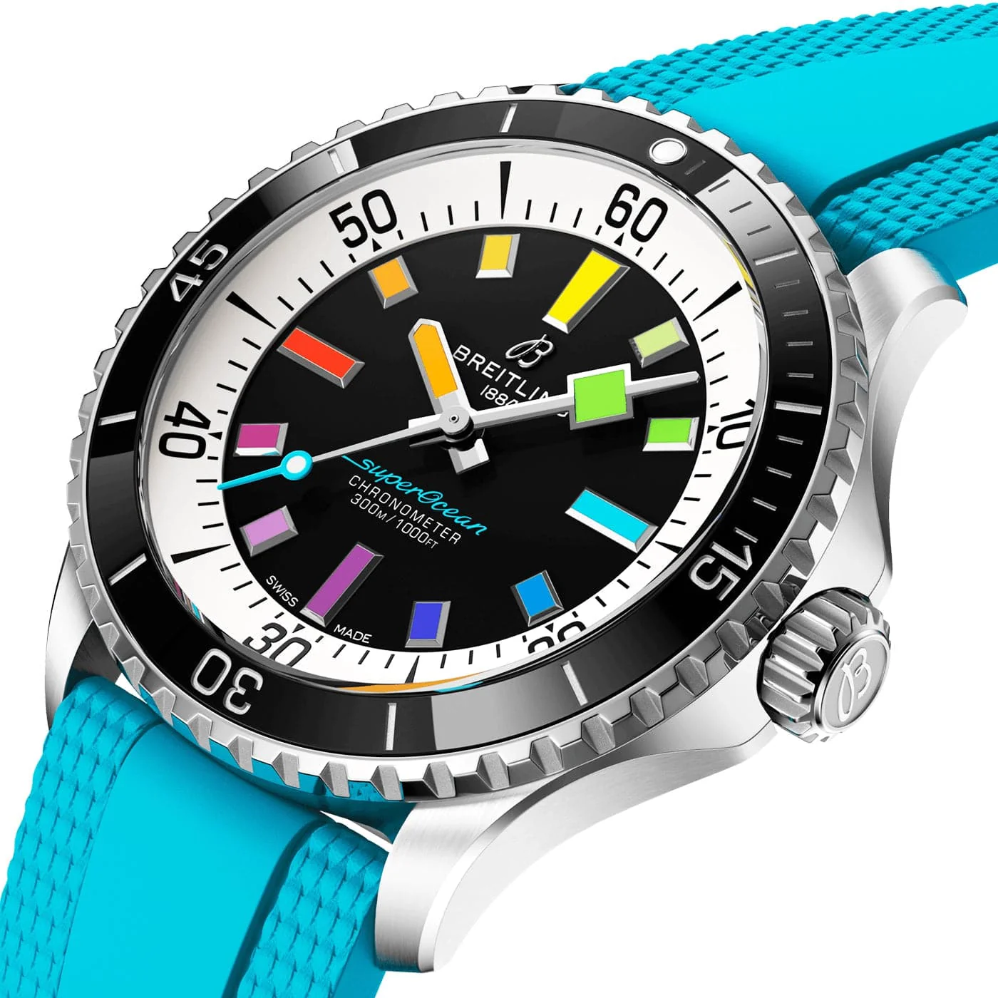 Superocean 42mm Rainbow Dial Men's Automatic Strap Watch - Image 2