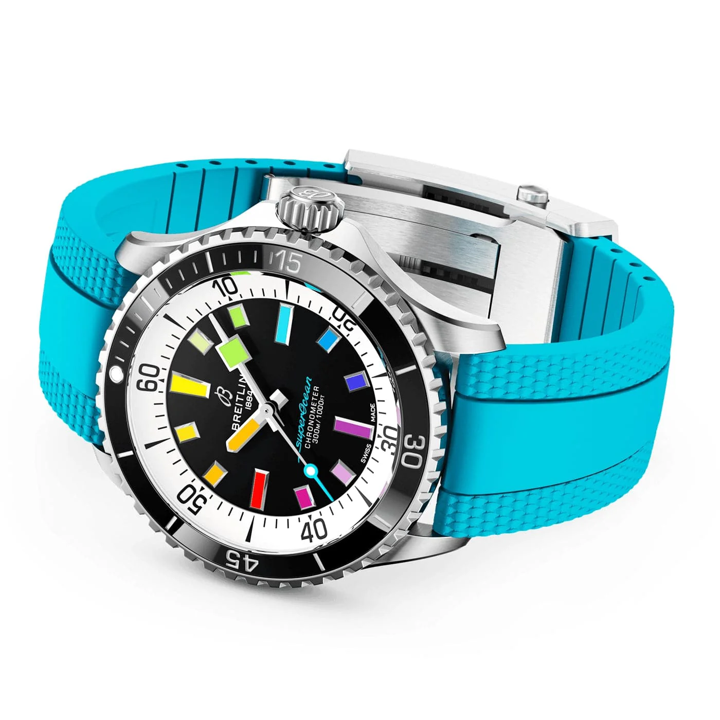Superocean 42mm Rainbow Dial Men's Automatic Strap Watch - Image 3
