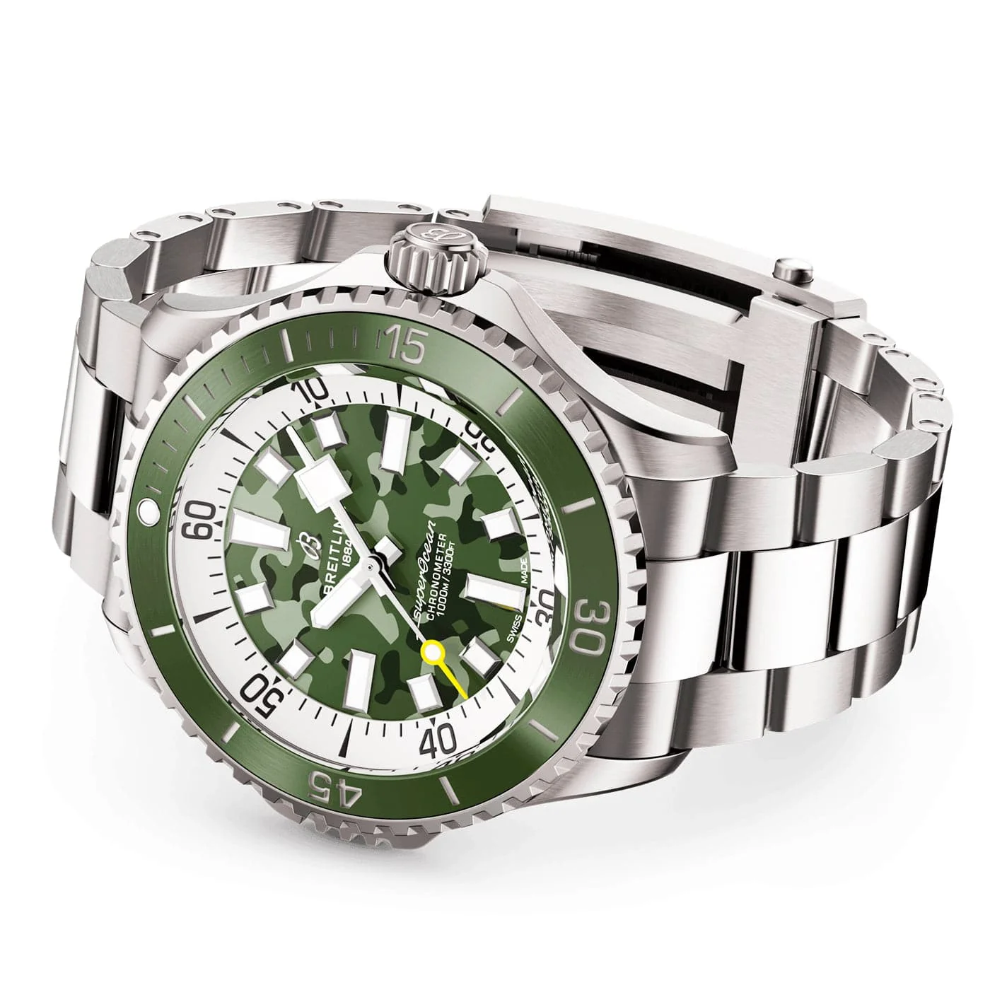 Superocean Super Diver 46mm Green Camo Dial Bracelet Watch - Image 2