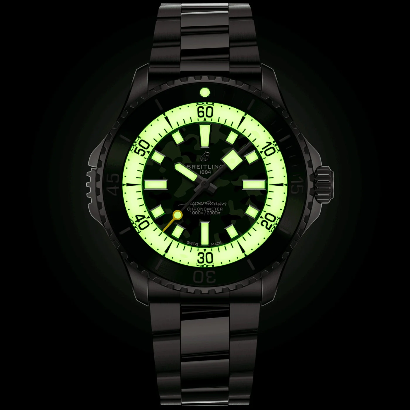 Superocean Super Diver 46mm Green Camo Dial Bracelet Watch - Image 5