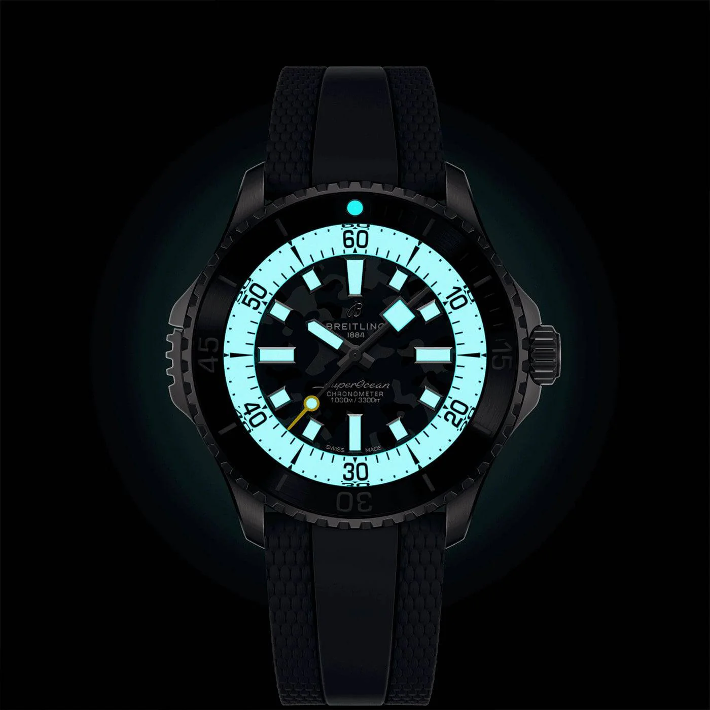 Superocean Super Diver 46mm Grey Camo Dial Rubber Strap Watch - Image 5