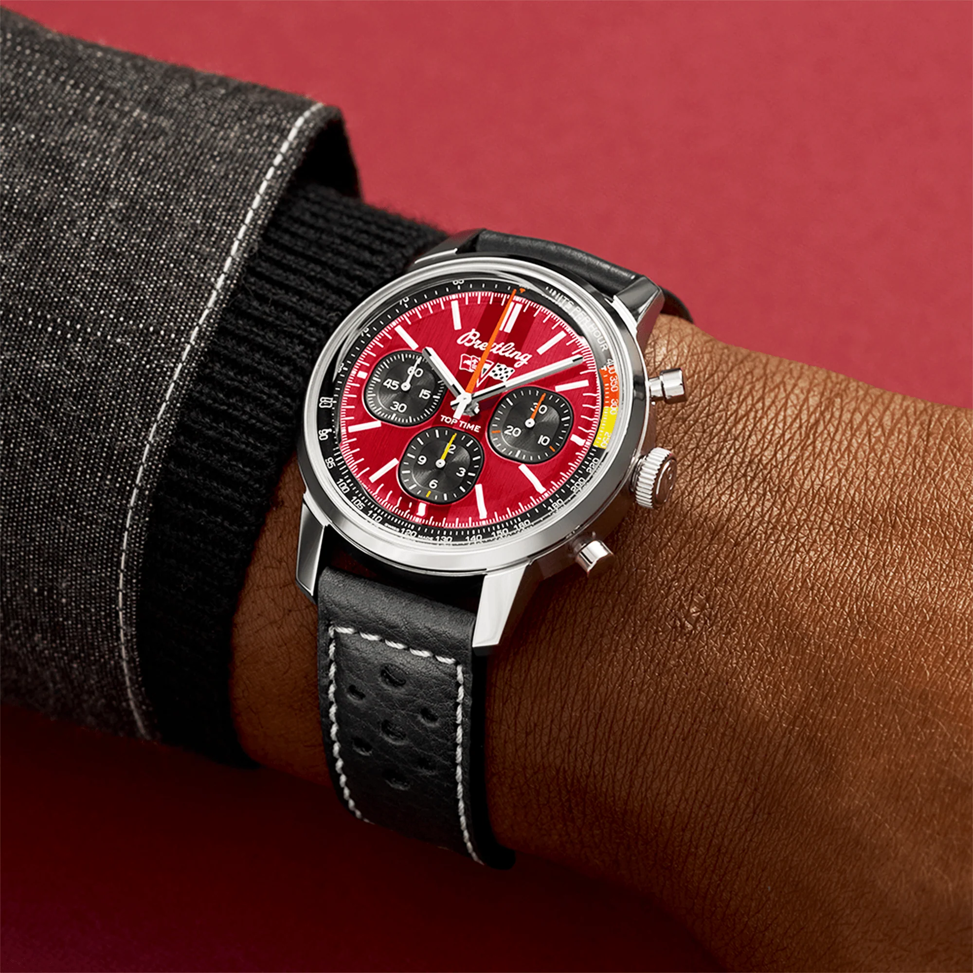 Top Time B01 Chevrolet Corvette 41mm Red Dial Automatic Strap Watch - Image 5