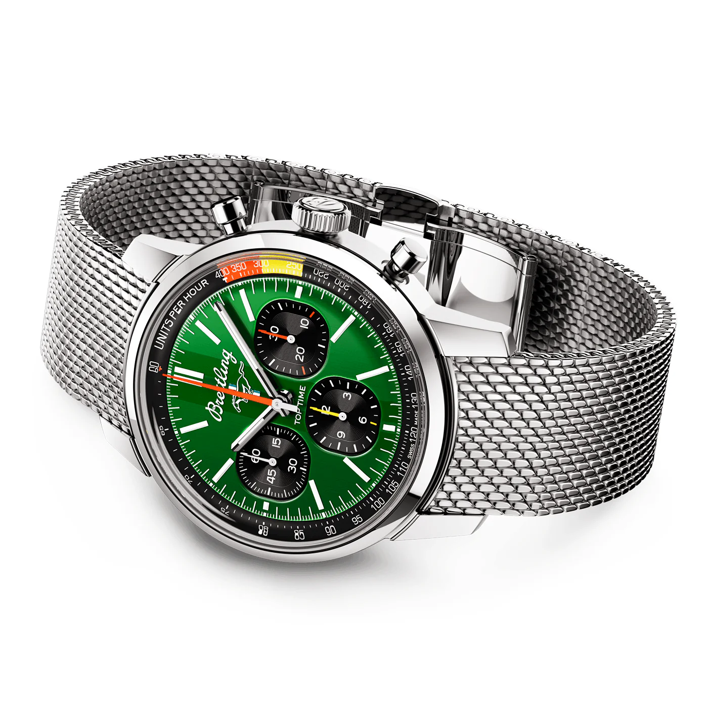 Top Time B01 Ford Mustang 41mm Green Dial Bracelet Watch - Image 2