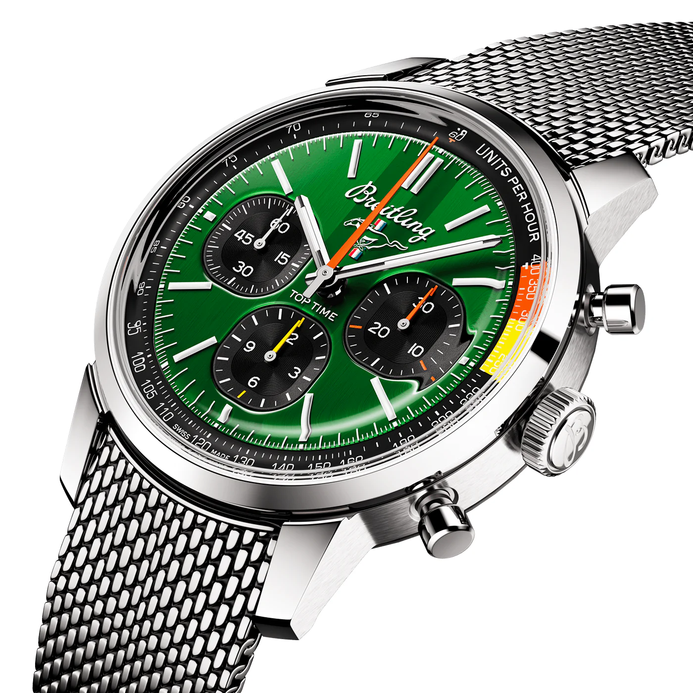 Top Time B01 Ford Mustang 41mm Green Dial Bracelet Watch - Image 4