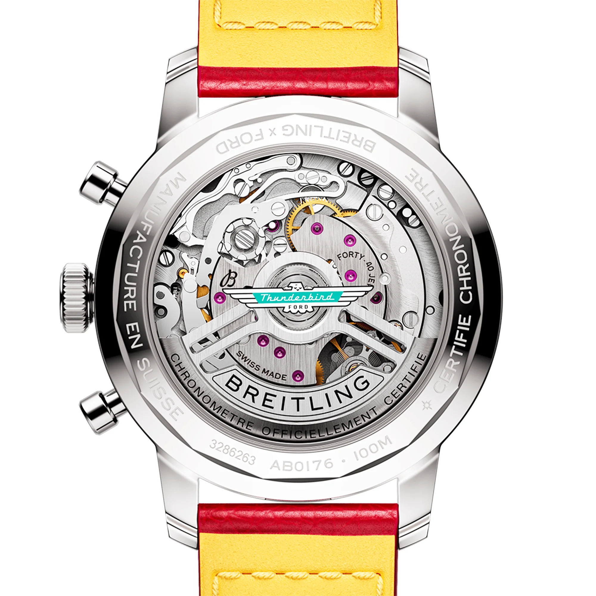 Top Time B01 Ford Thunderbird 41mm White Dial Automatic Strap Watch - Image 4