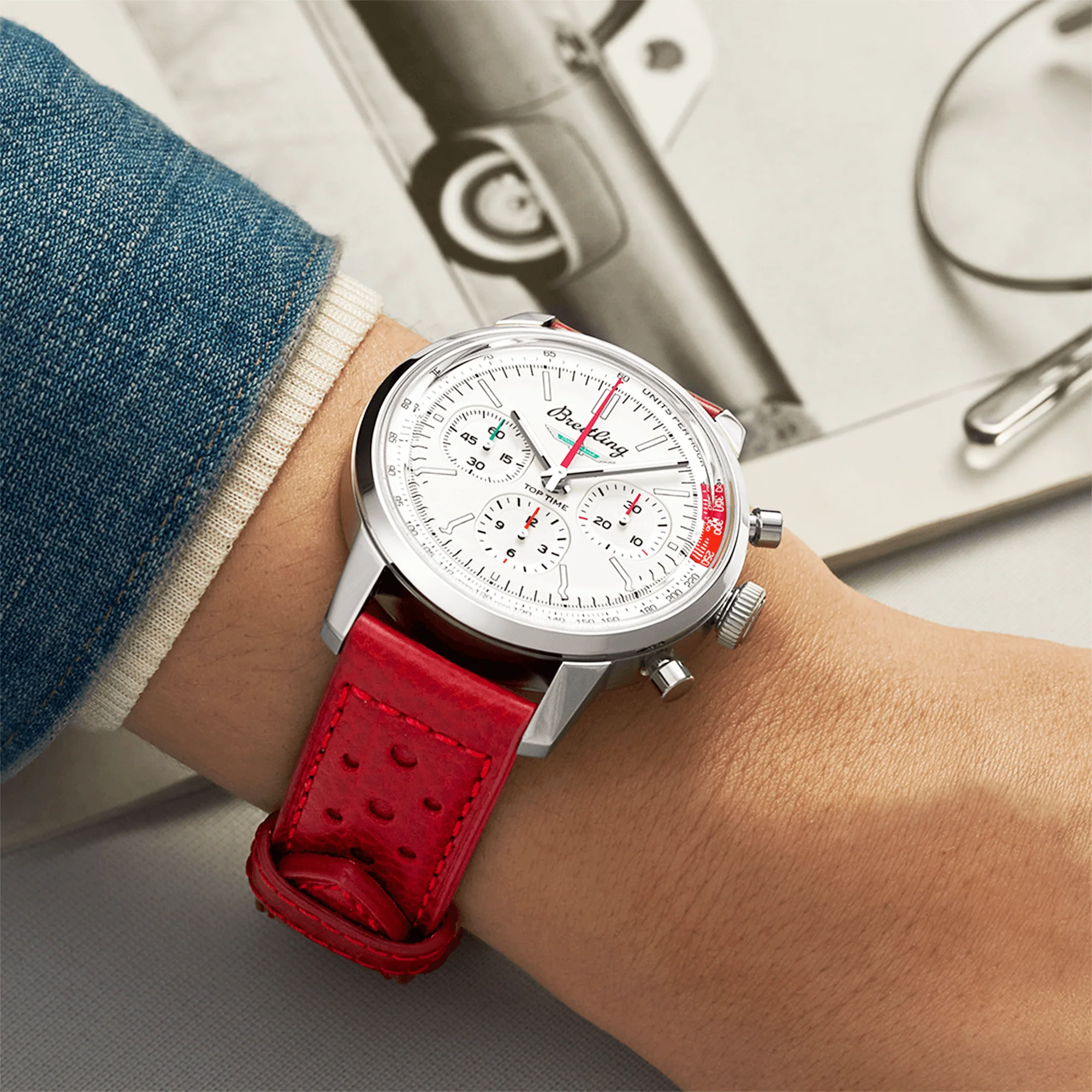 Top Time B01 Ford Thunderbird 41mm White Dial Automatic Strap Watch - Image 5