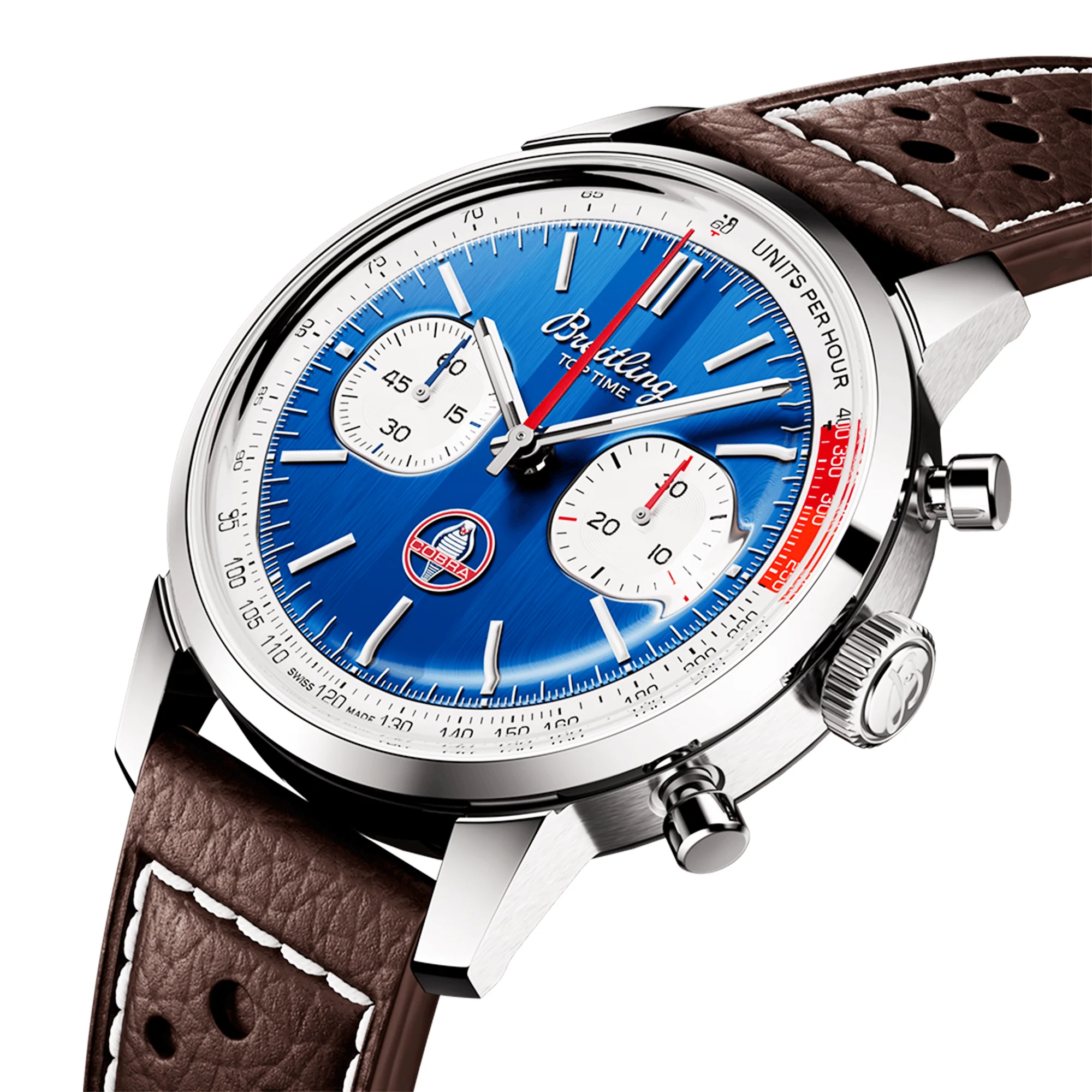 Top Time B01 Shelby Cobra 41mm Blue Dial Men's Automatic Strap Watch - Image 4