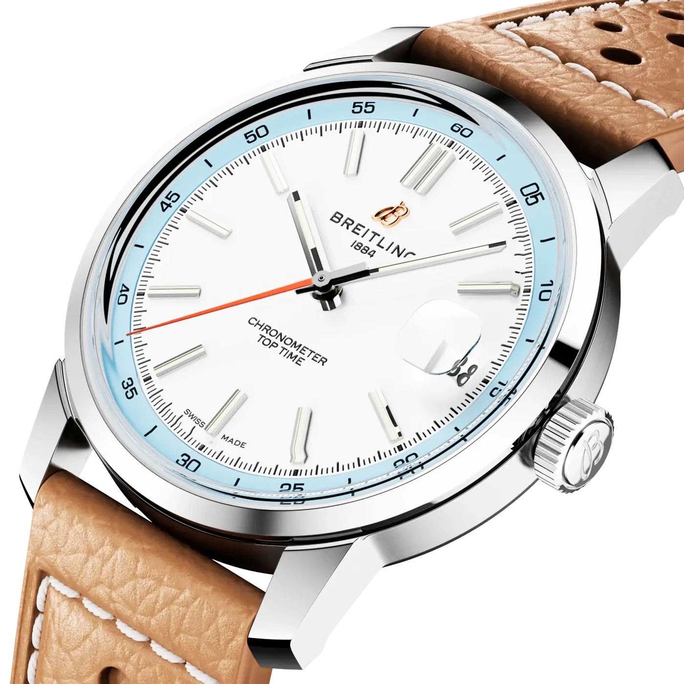 Top Time B31 38mm White Dial Automatic Leather Strap Watch - Image 2
