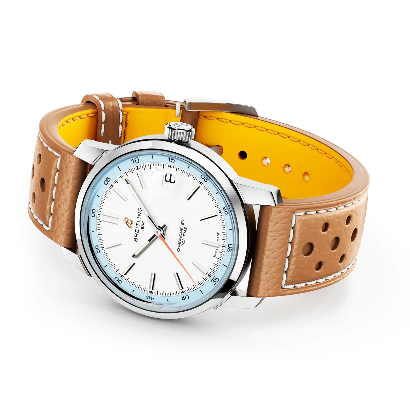 Top Time B31 38mm White Dial Automatic Leather Strap Watch - Image 3