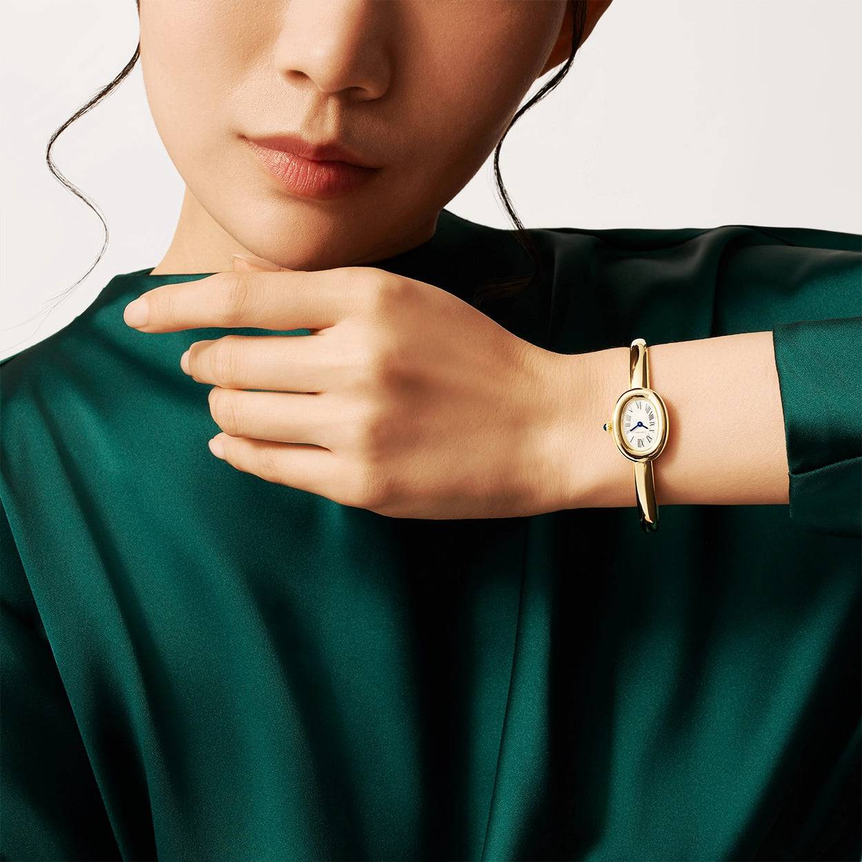 Baignoire Mini Size 17 18ct Yellow Gold Ladies Bangle Watch - Image 2