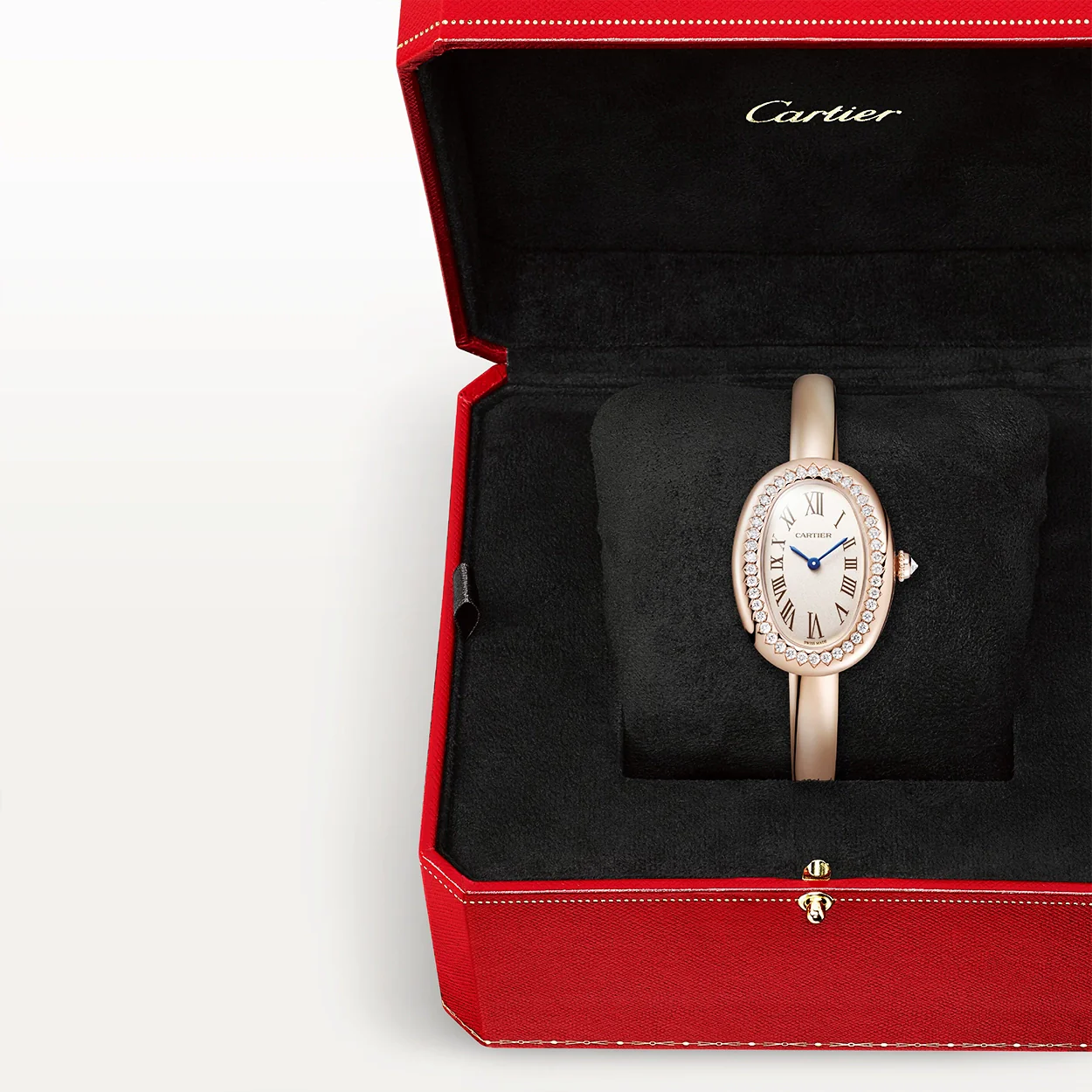 Baignoire Small Size 16 18ct Rose Gold Ladies Diamond Set Watch - Image 7