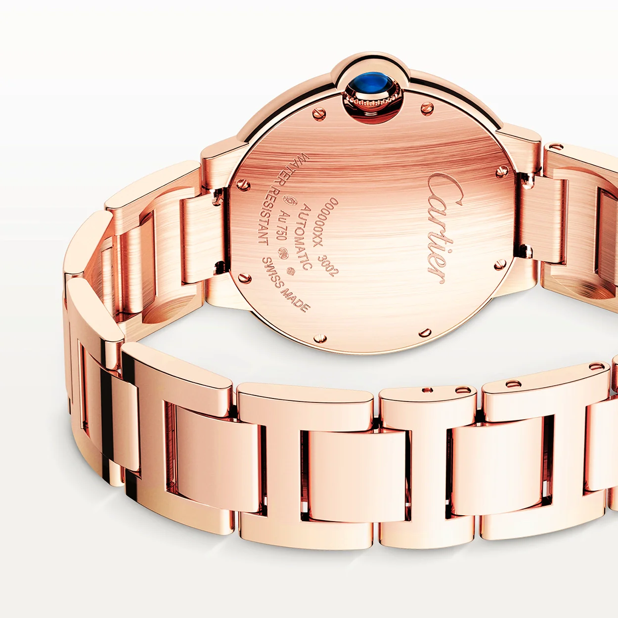 Ballon Bleu de Cartier 36mm 18ct Rose Gold Diamond Bezel Watch Metal Strap - Image 5