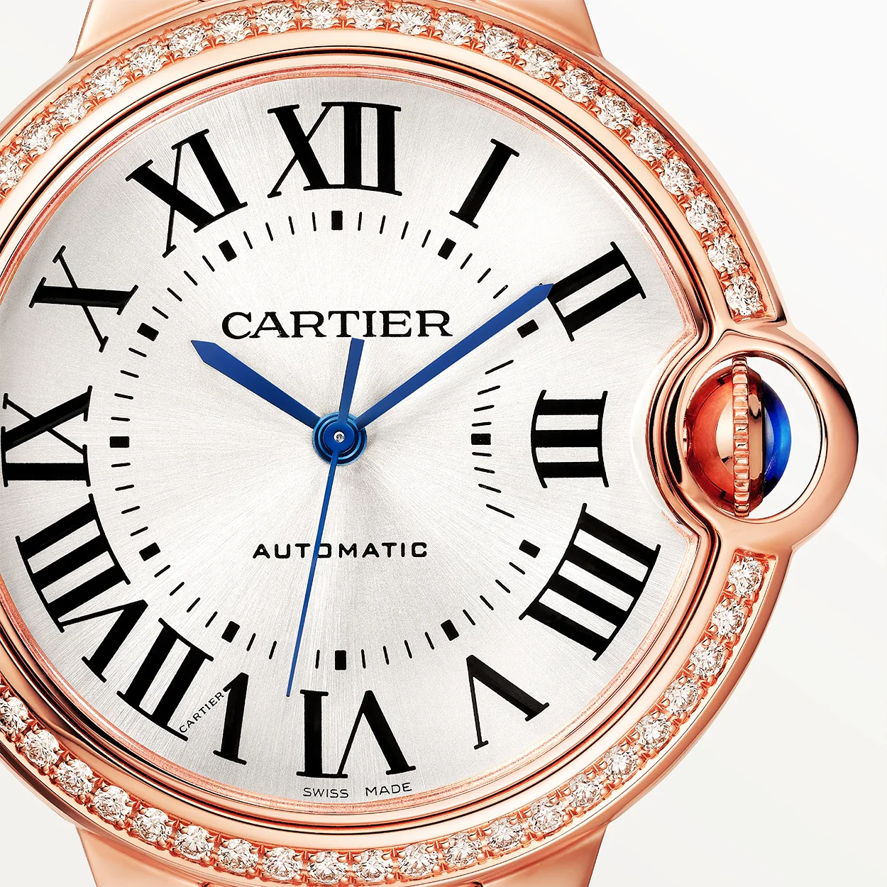 Ballon Bleu de Cartier 36mm 18ct Rose Gold Diamond Bezel Watch Metal Strap - Image 6