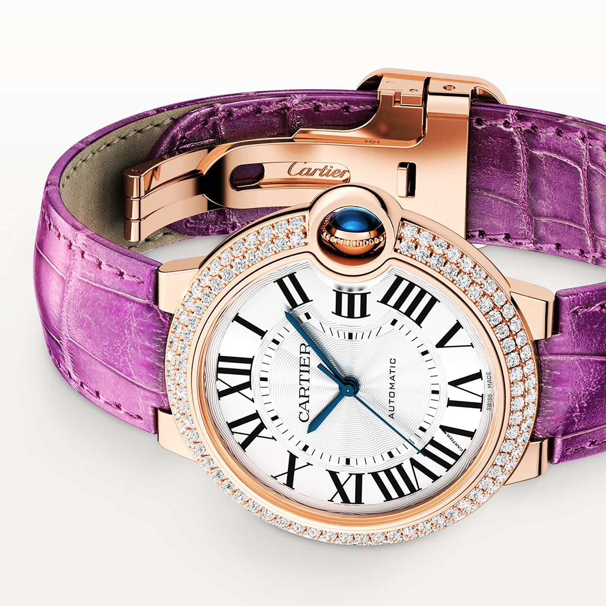Ballon Bleu de Cartier 36mm 18ct Rose Gold Diamond Bezel Watch - Image 4